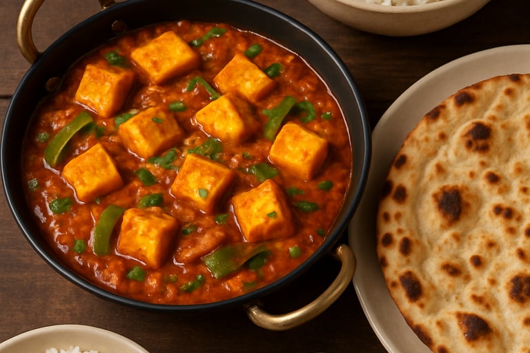 Kadhai Panner with Rice and/or Roti