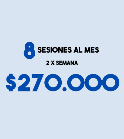 Precio de 8 Sesiones al mes por $270.000