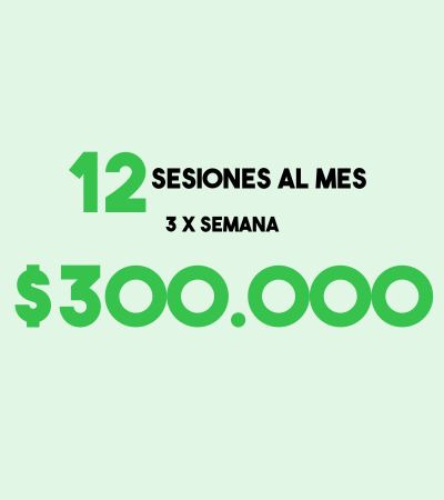 Plan de 12 sesiones al mes con personal trainer a domicilio.