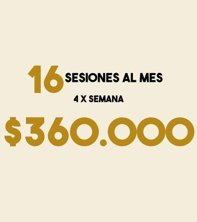 Plan de 16 sesiones al mes con personal trainer a domicilio.
