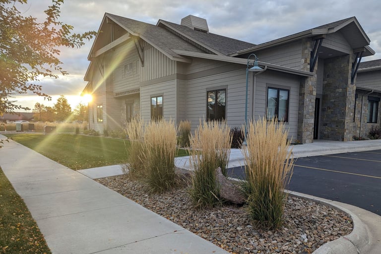 a building with a fire hydrant and a fire hydrant