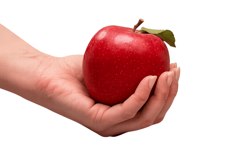 Comparison of High CRI 97 LED vs Standard CRI 80 showing color accuracy on red apples.