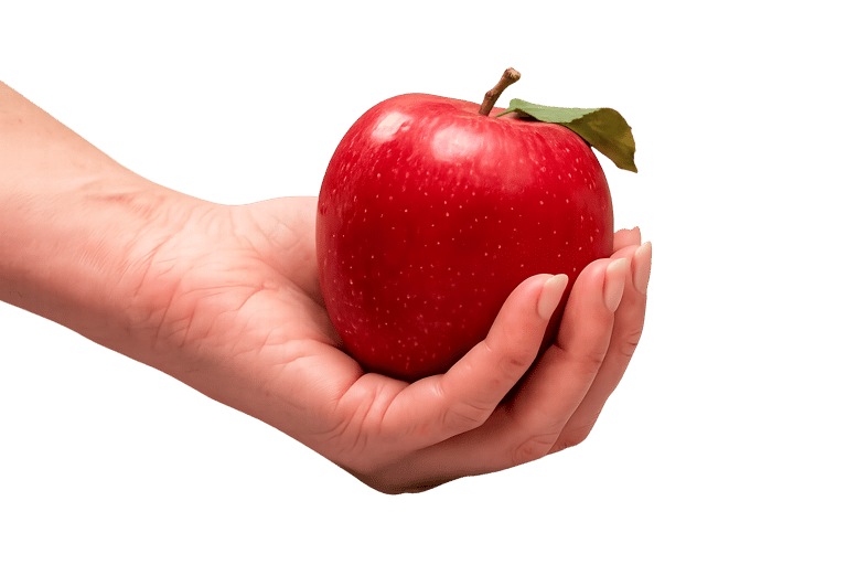 Comparison of High CRI 97 LED vs Standard CRI 80 showing color accuracy on red apples.