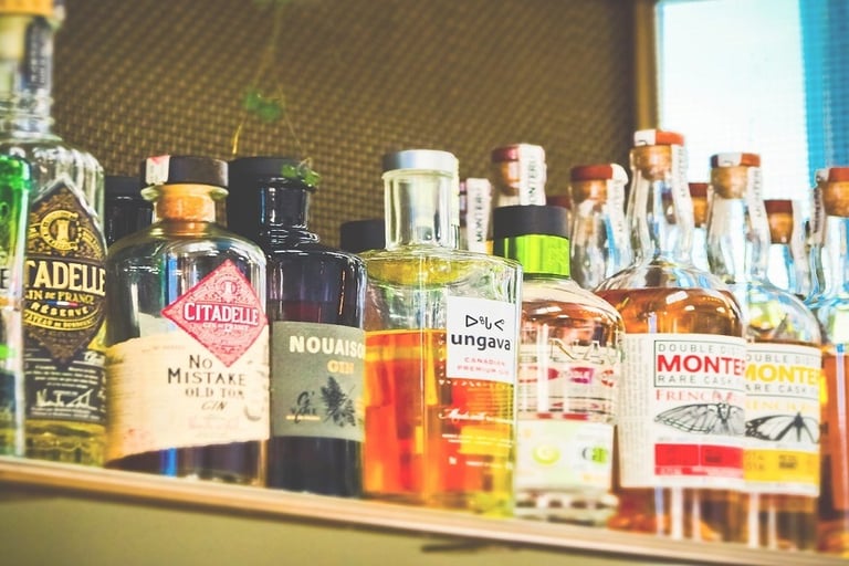 Alcohol bottles