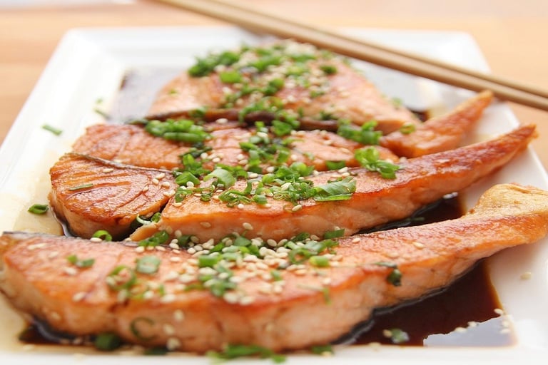 Salmon Fish Fillets in a tray