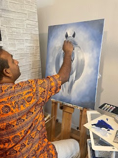 Artist Perl Perera immersed in his arts