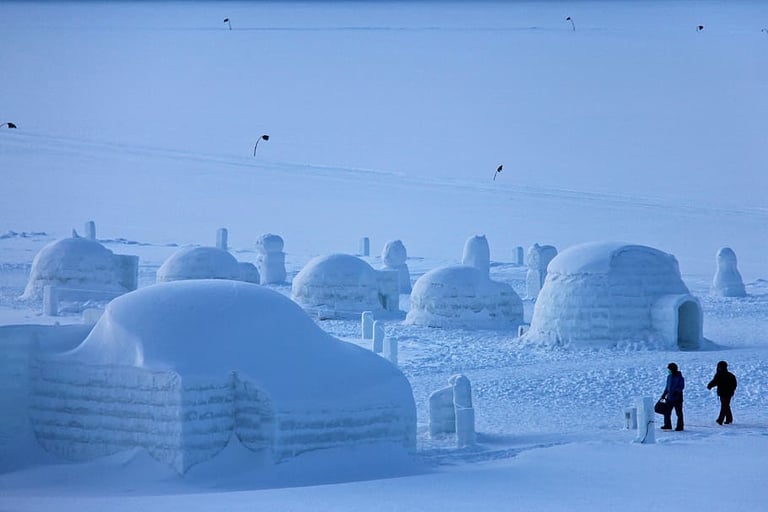 igloos in the Arctic