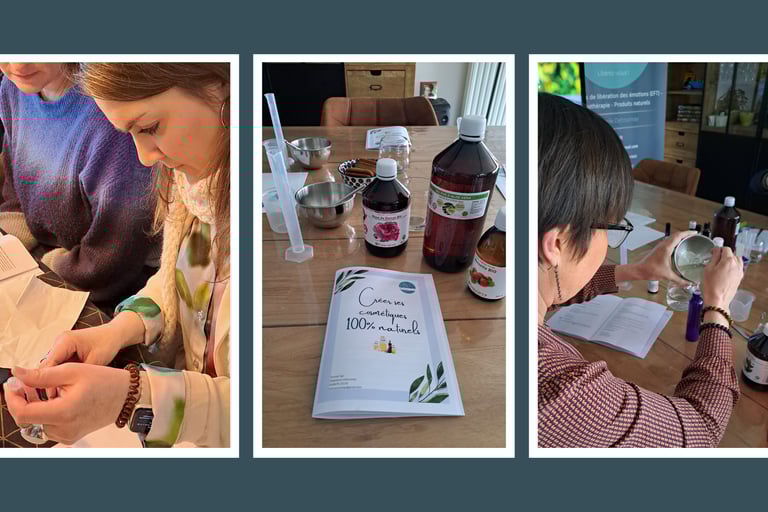Atelier aromathérapie huiles essentielles cosmétiques naturels produits naturels