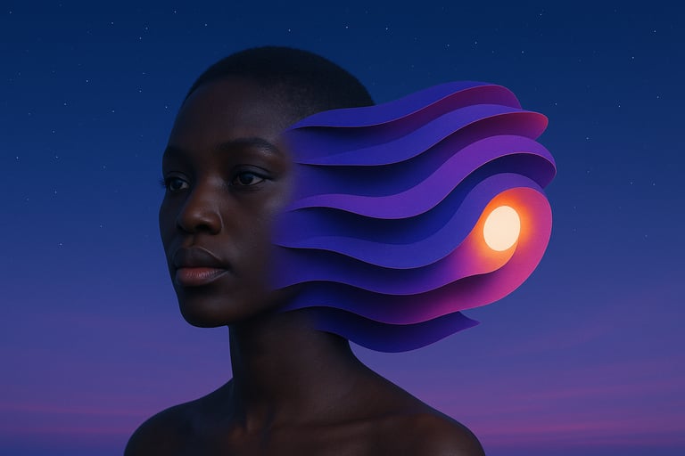 a woman with her soul being debugged