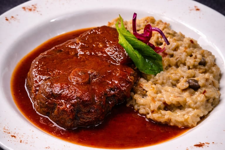 Chuleta de Cordero Victoriense con risotto de digueñes en Yukatan, Victoria