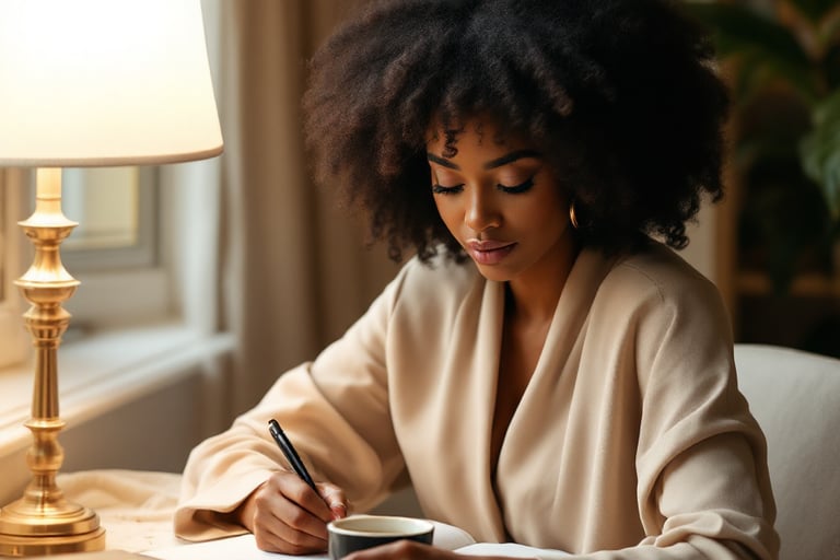 Black wife in the Uncommon Wife community, praying black wife