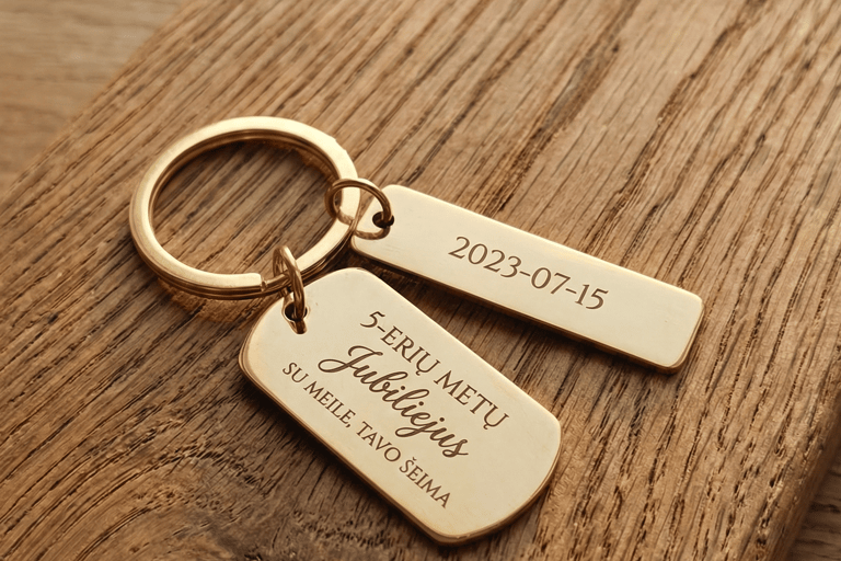 graviruotas pakabukas jubiliejaus proga