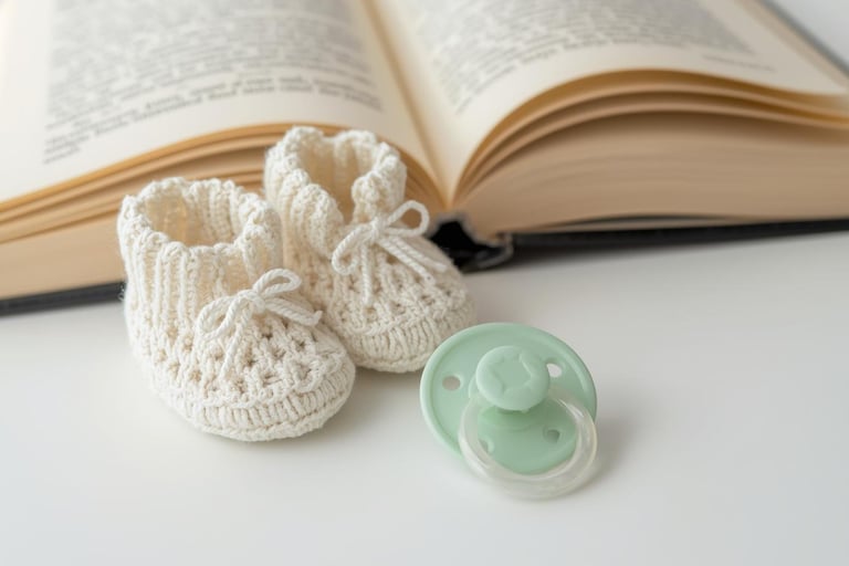 Baby shoes and books