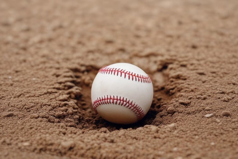 Baseball in dirt