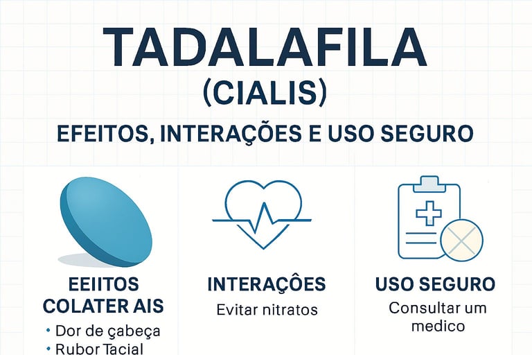 "Diagrama explicando o mecanismo de ação da tadalafila para disfunção erétil e hipertensão pulmonar 