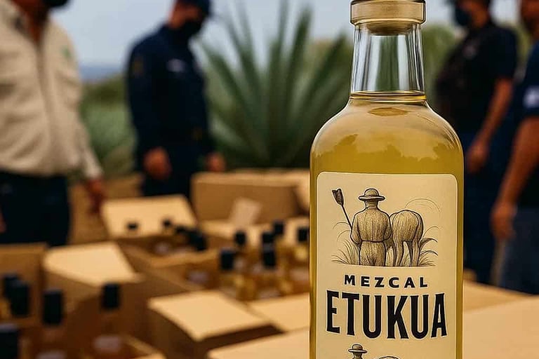 Autoridades verificando etiquetas falsas de denominación de origen en Oaxaca