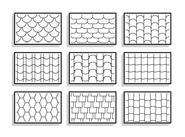 display of different types of roof tiles