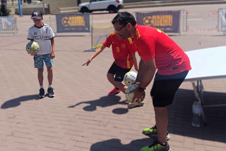 Taller de fútbol freestyle en comunión en Valencia