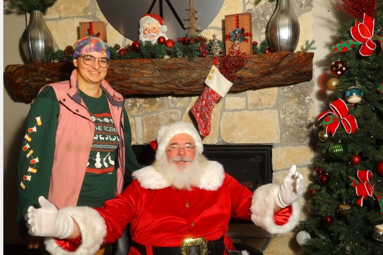 The Cowboy Santa with a helper