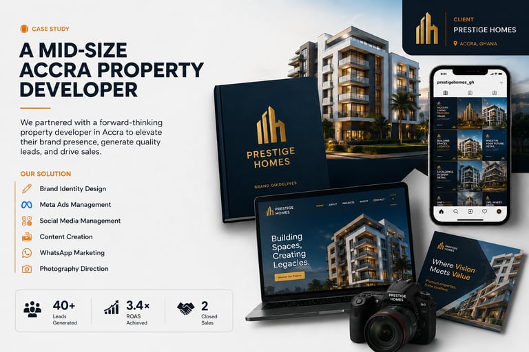 Service to Accra property developer, From Zero Digital Presence to 40+ Qualified Leads in 60 Days