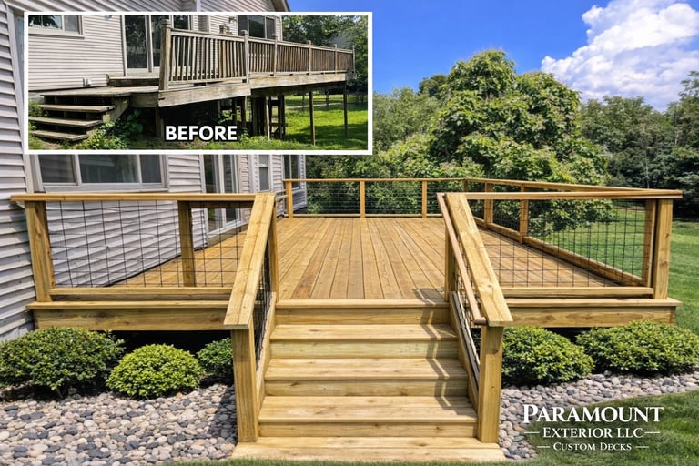 Wood deck built in Howell MI