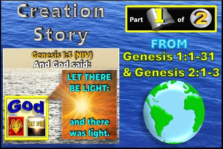 Creation Story from Genesis 1:1-31 & Genesis 2:1-3 - Story re-told by Debbie Dunn