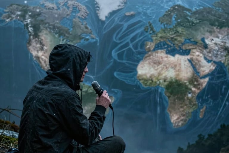 A man in a black hoodie