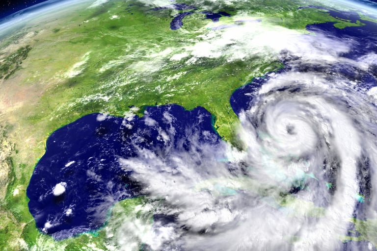 satellite view of hurricane near florida