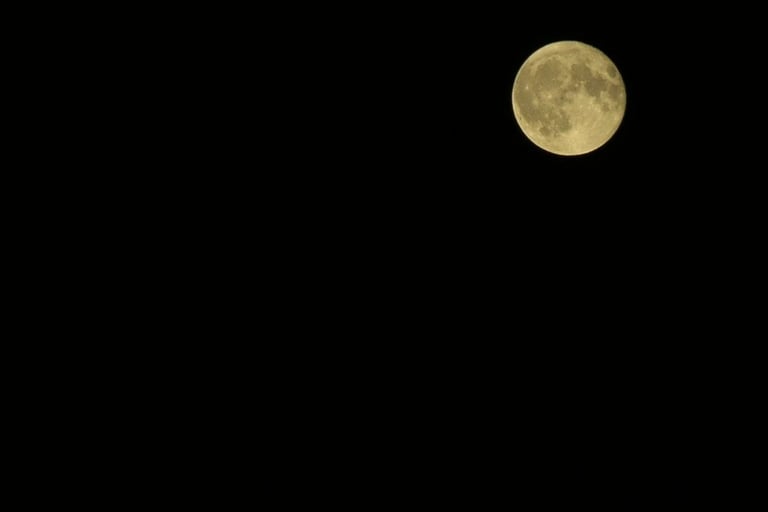 Full moon on a black background