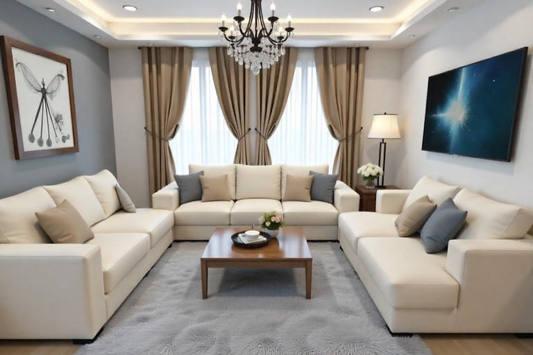 Custom curtain design for modern living room