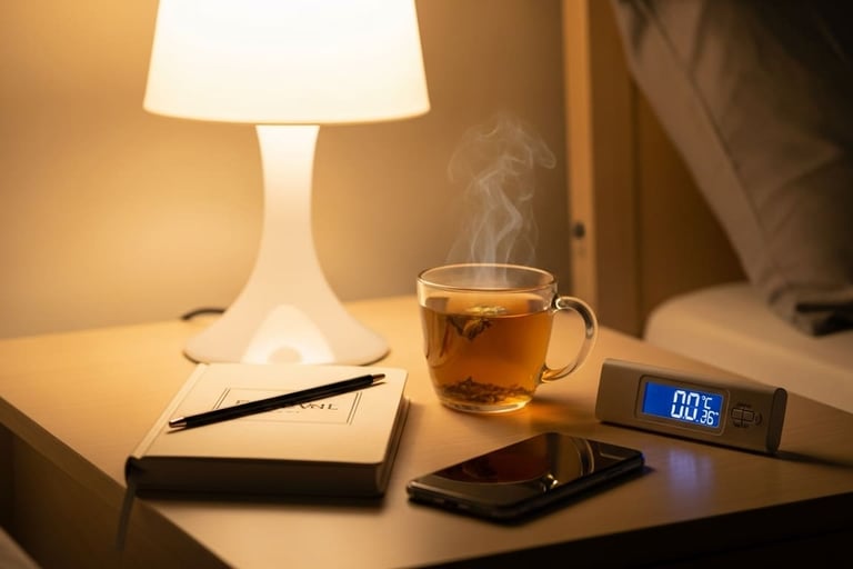 a cup of tea and a book on a table