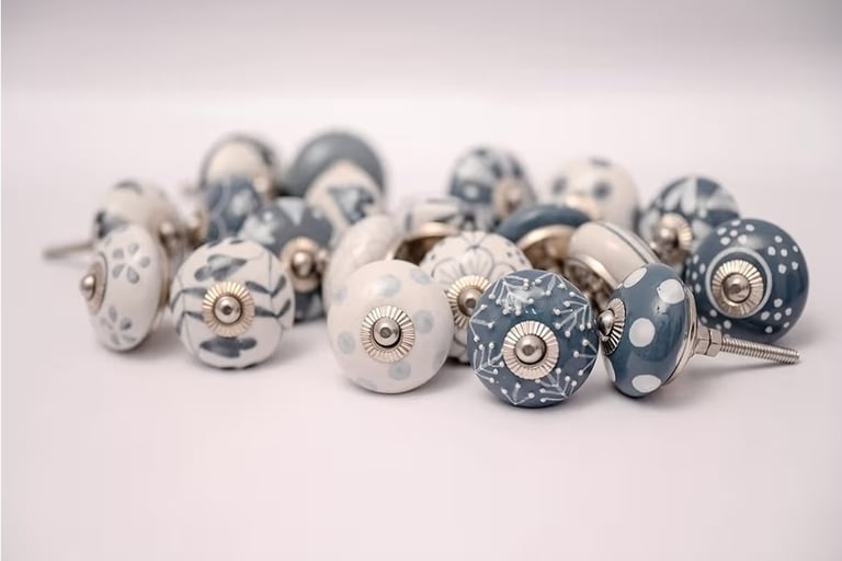 Knobs furniture DIY mixed colors blie