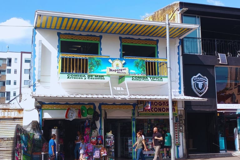 Restaurante Magangue Altavista, ubicado frente al parque principal de Quimbaya Quindio