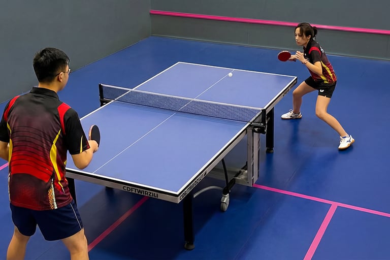 Adult table tennis training session focused on fitness, technique, and social play