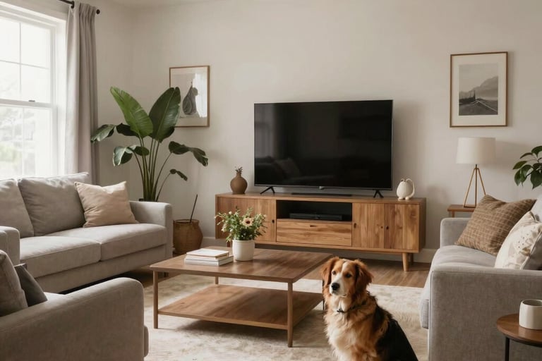 Bright living room with modern inventory