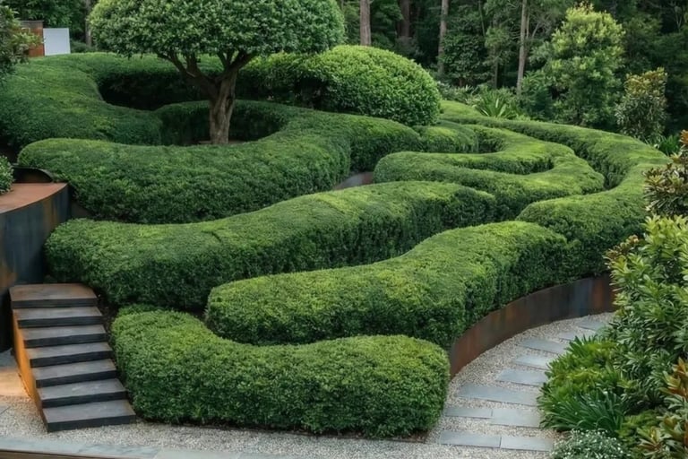 Healthy green shaped garden 