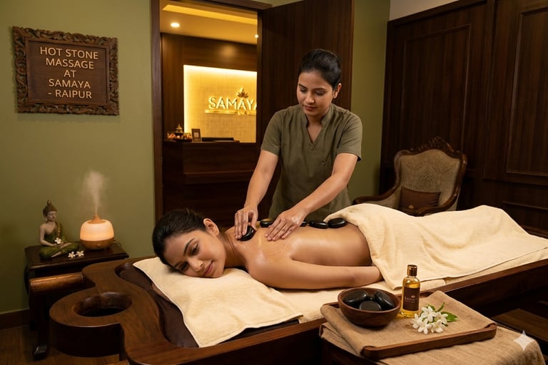 Hot Stone Spa Massage | Samaya Spa Raipur