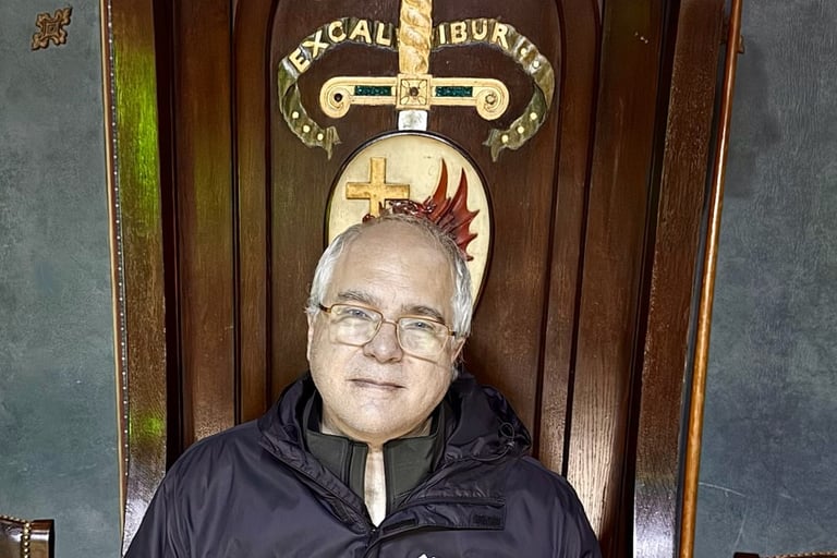 Rod at King Arthur's Hall in Tintagel