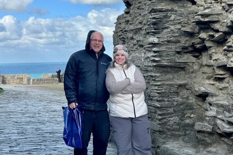 Rod and Tammie at Tintagel Ruins
