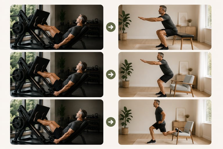 Guide d'exercices alternatifs à la leg press avec poids du corps