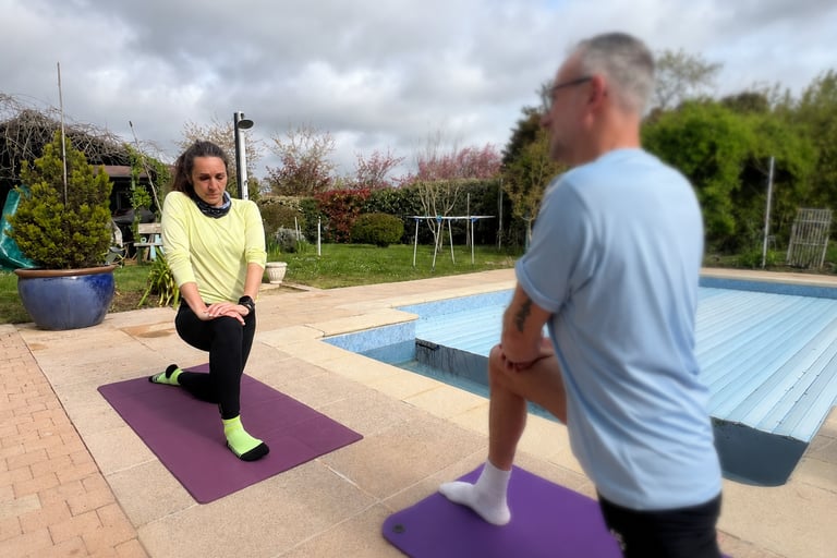 Coaching sportif à domicile à Sarzeau axé mobilité et prévention des douleurs