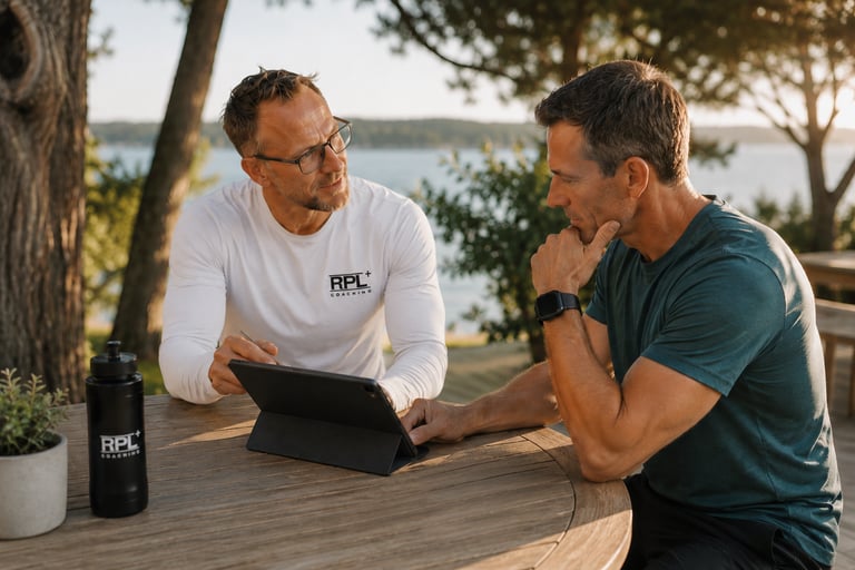 Coach RPL+ avec son client réalisant un premier bilan pour planifier l'accompagnement en fonction des objectifs souhaités