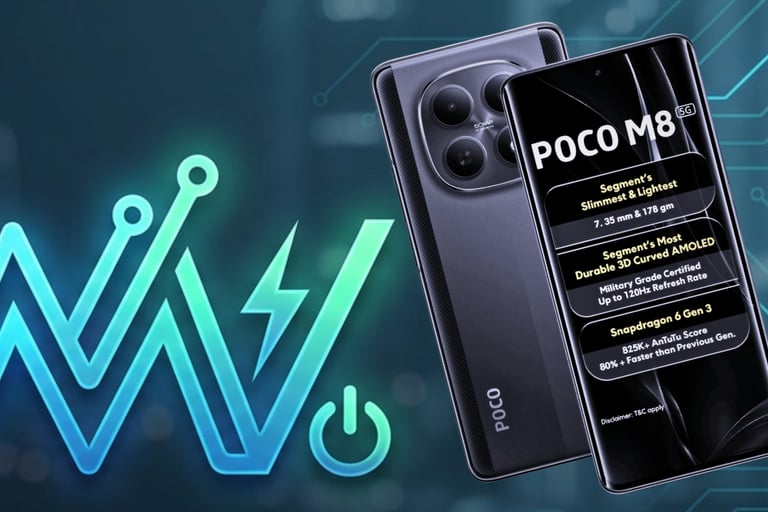 Poco M8 5G Gaming Phone with Snapdragon 6 Gen 3 and Curved AMOLED Display