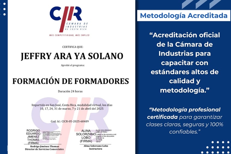 certificación Camara de Industrias y comercio