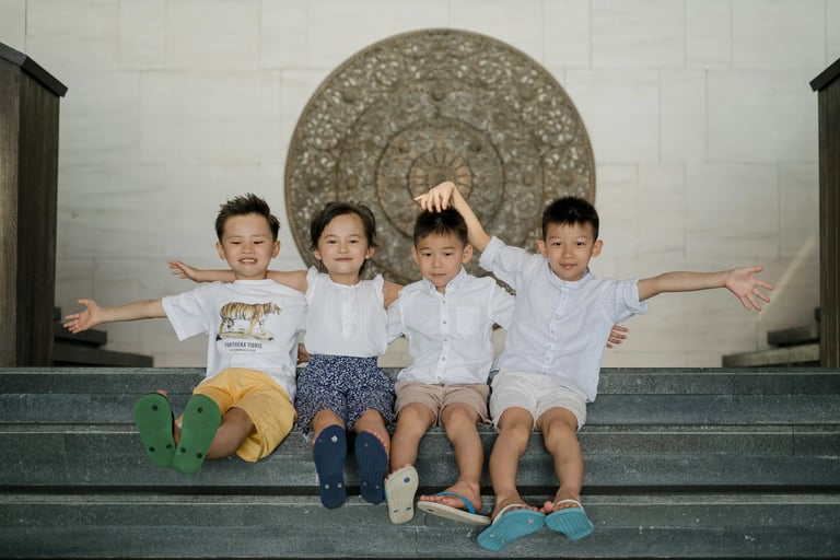 Children portrait during a family photography session at The Apurva Kempinski Bali in Nusa Dua