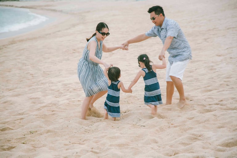 family photography at The Ritz-Carlton Bali cliffside resort