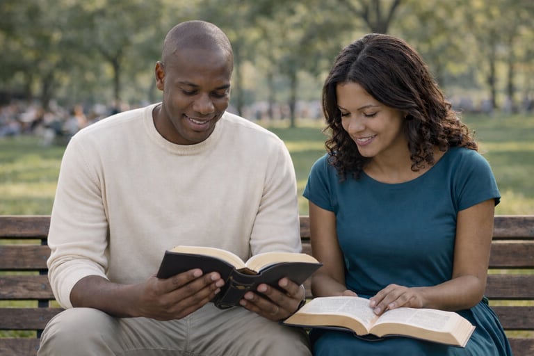 Adventist couple in making, praying together