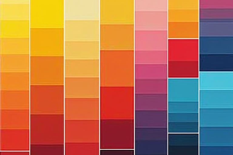 Vibrant graphic design showcasing bold color palettes