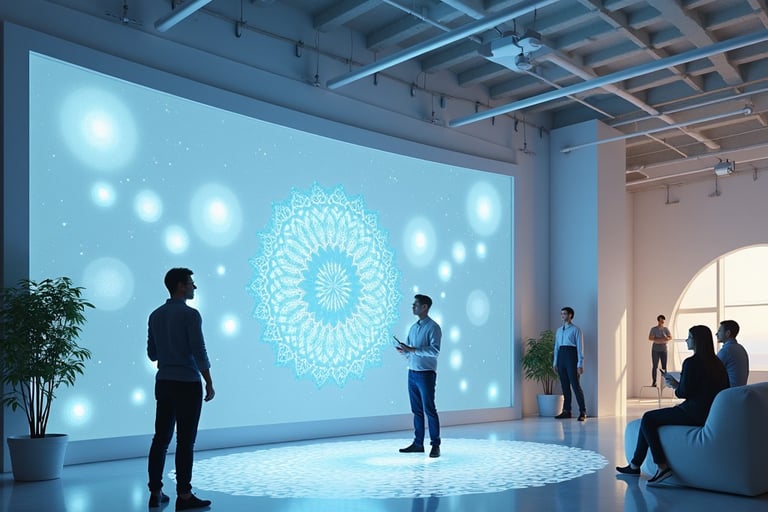 3D graphic design showcasing immersive experiences