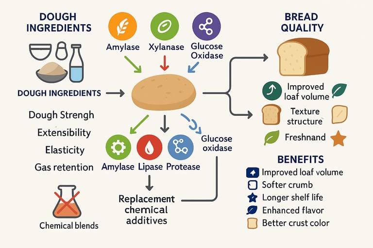 baking enzyme functionality and interaction